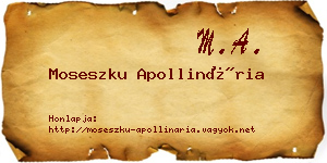 Moseszku Apollinária névjegykártya